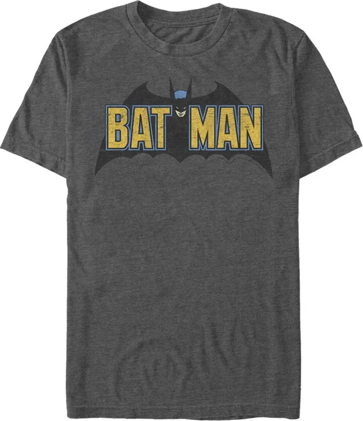 Men's Batman Caped Crusader Logo T-Shirt - Charcoal Heather - Small