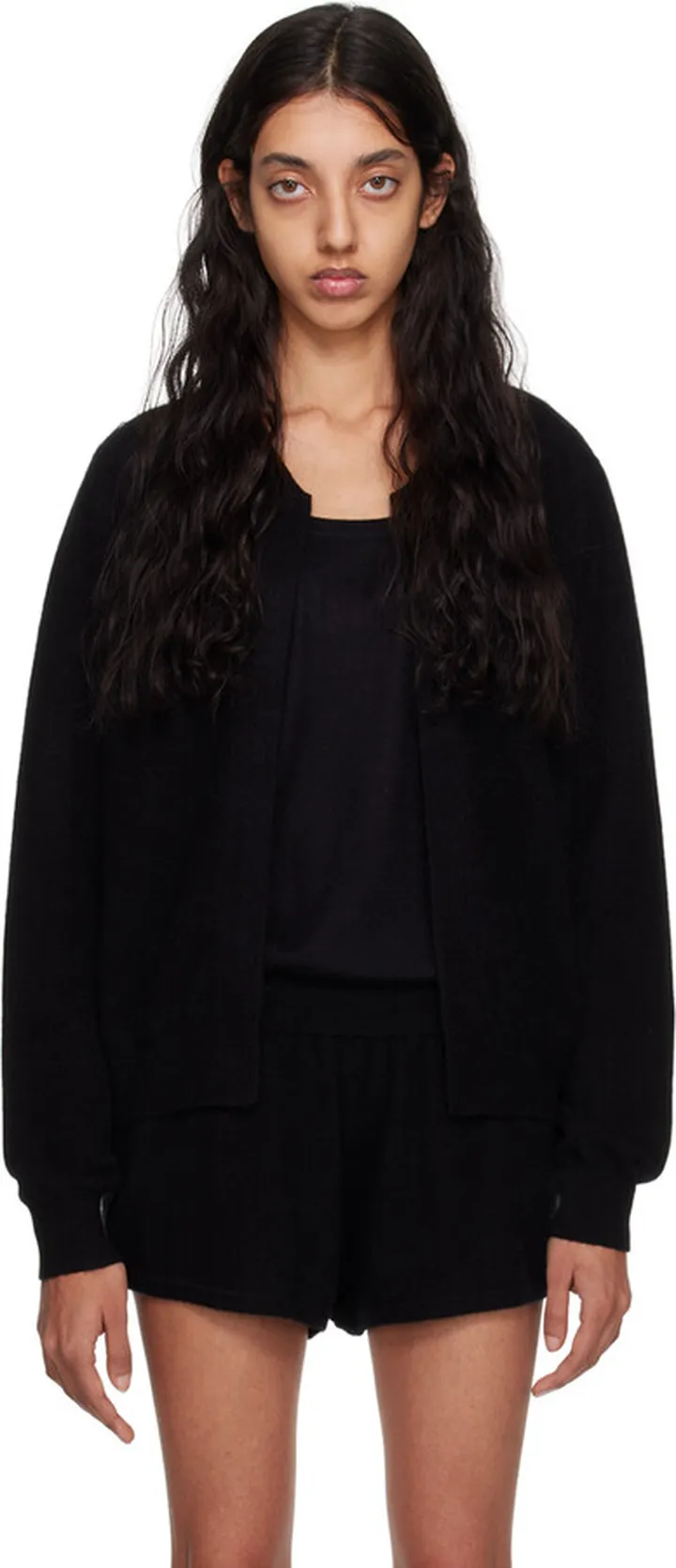 Frenckenberger Black Mini Bomber Cardigan