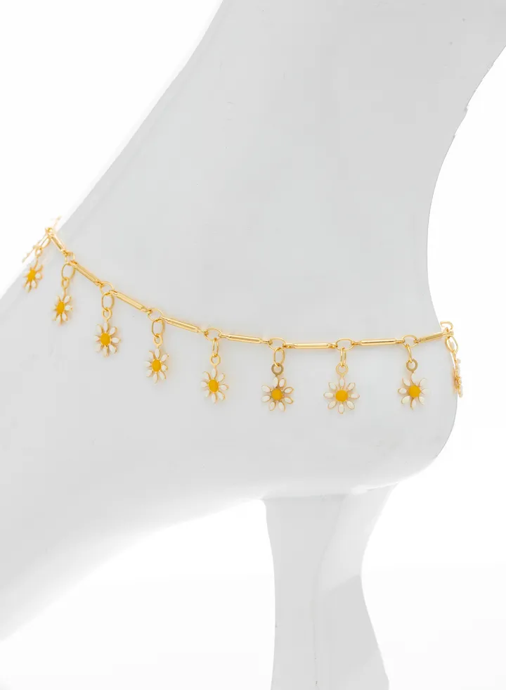 Daisy flower anklet
