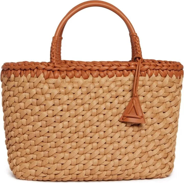 Icon large raffia tote bag
