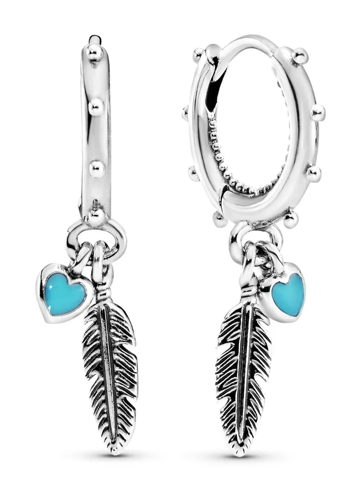 Pandora Jewelry - Spiritual Feather Earrings - Sterling Silver