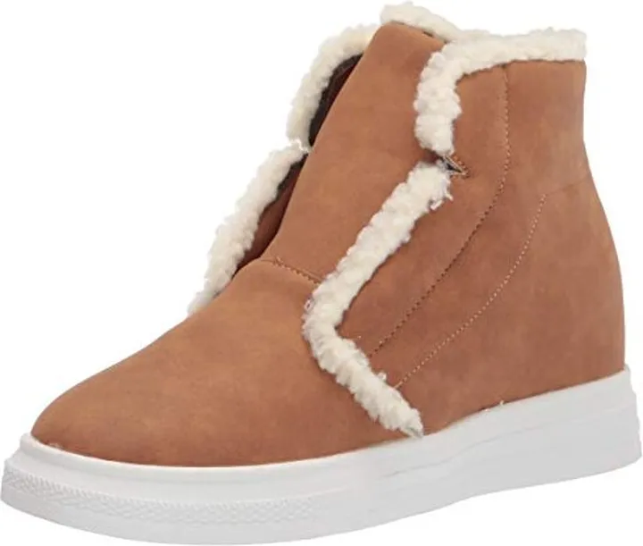 YOKI-DEMIAN-90 Women's Wedge Sneaker with Fur Design