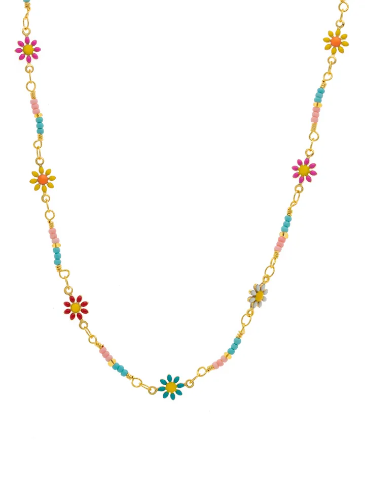 Floral beaded necklace