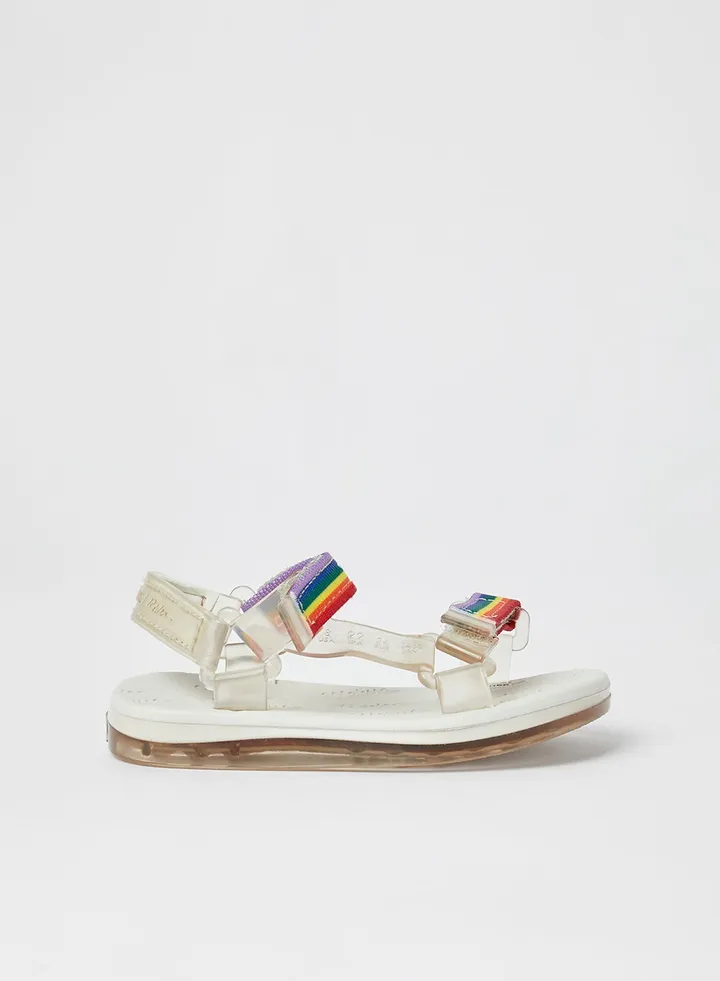 Kids Papete + Rider Flat Sandals White
