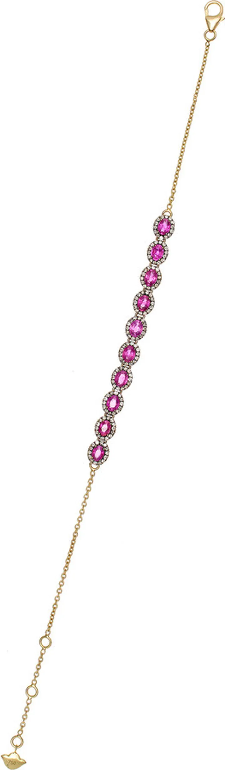 Women's Adjustable 18K Gold Ruby Bracelet