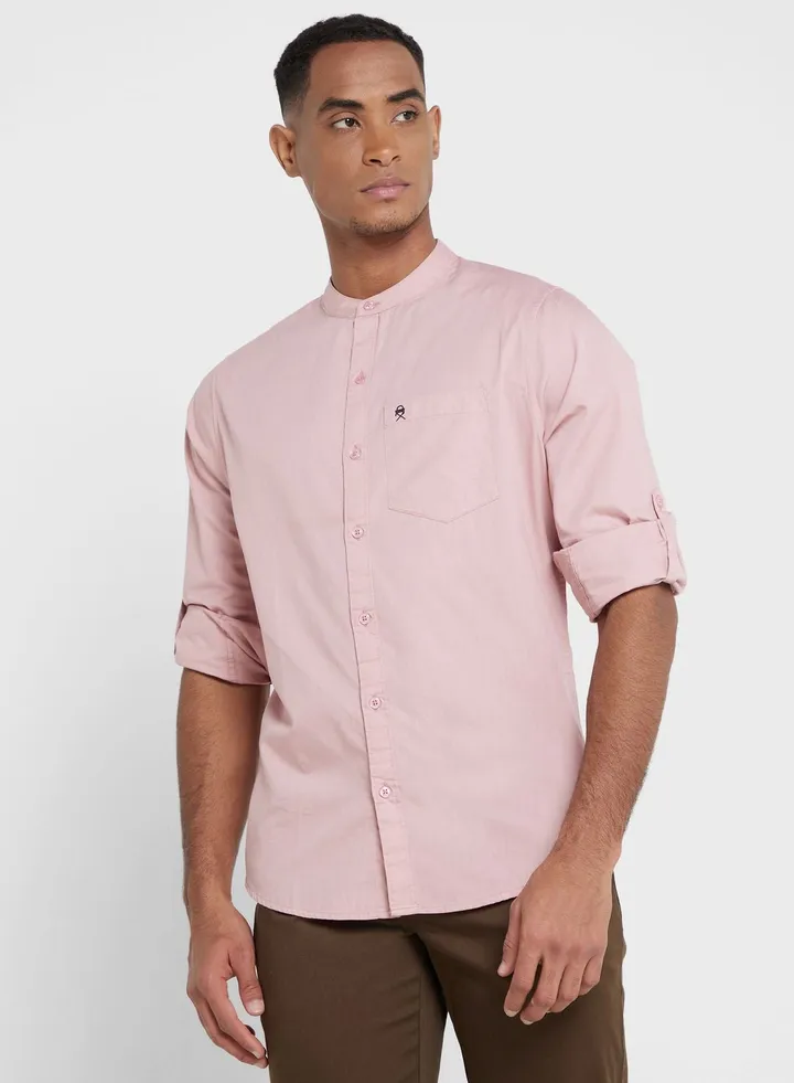 Thomas Scott Men Pink Pure Cotton Slim Fit Casual Shirt