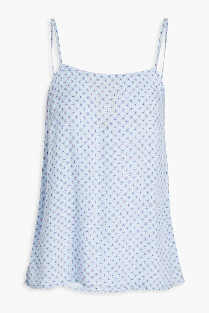 Floral-print mousseline camisole