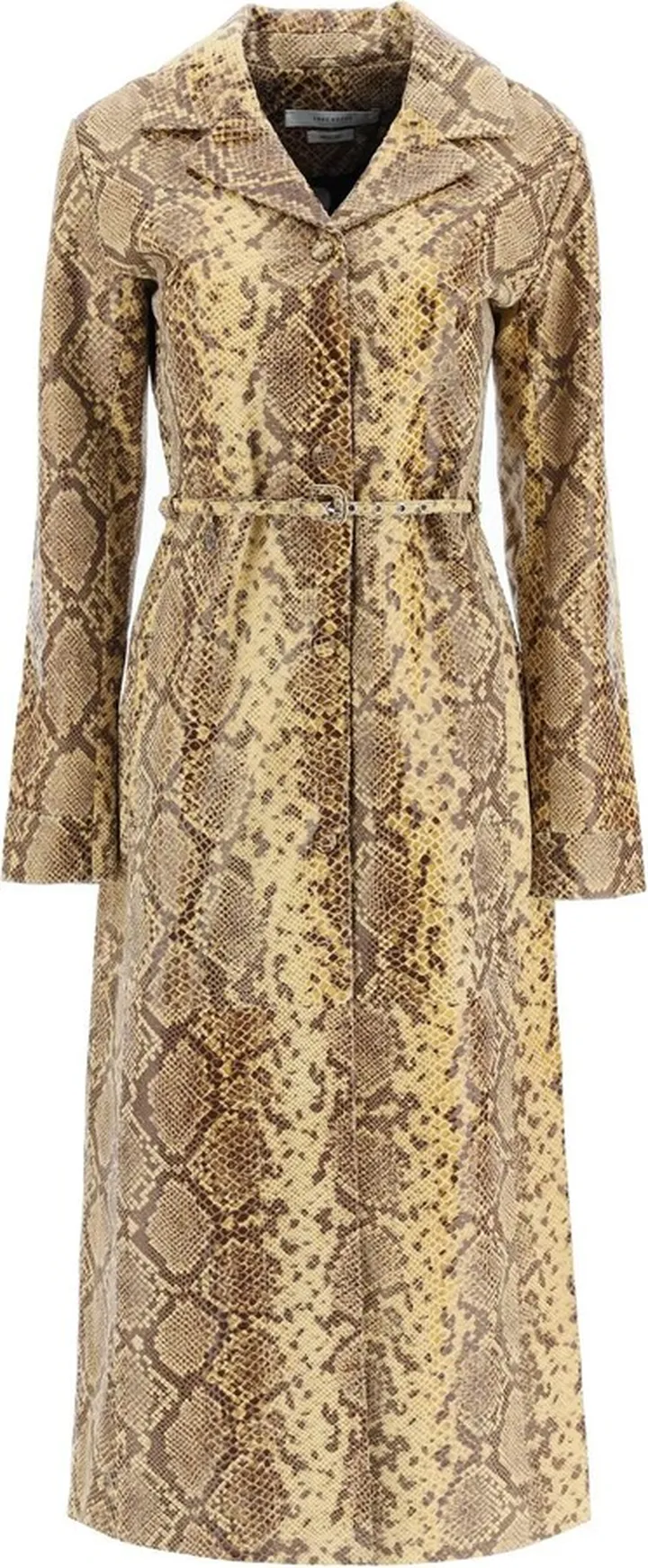 Saks Potts 'lea' Snake-Print Leather Long Coat