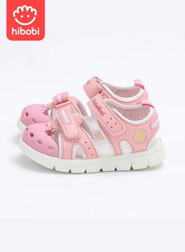Girls' Peep Velcro Sandals - Pink
