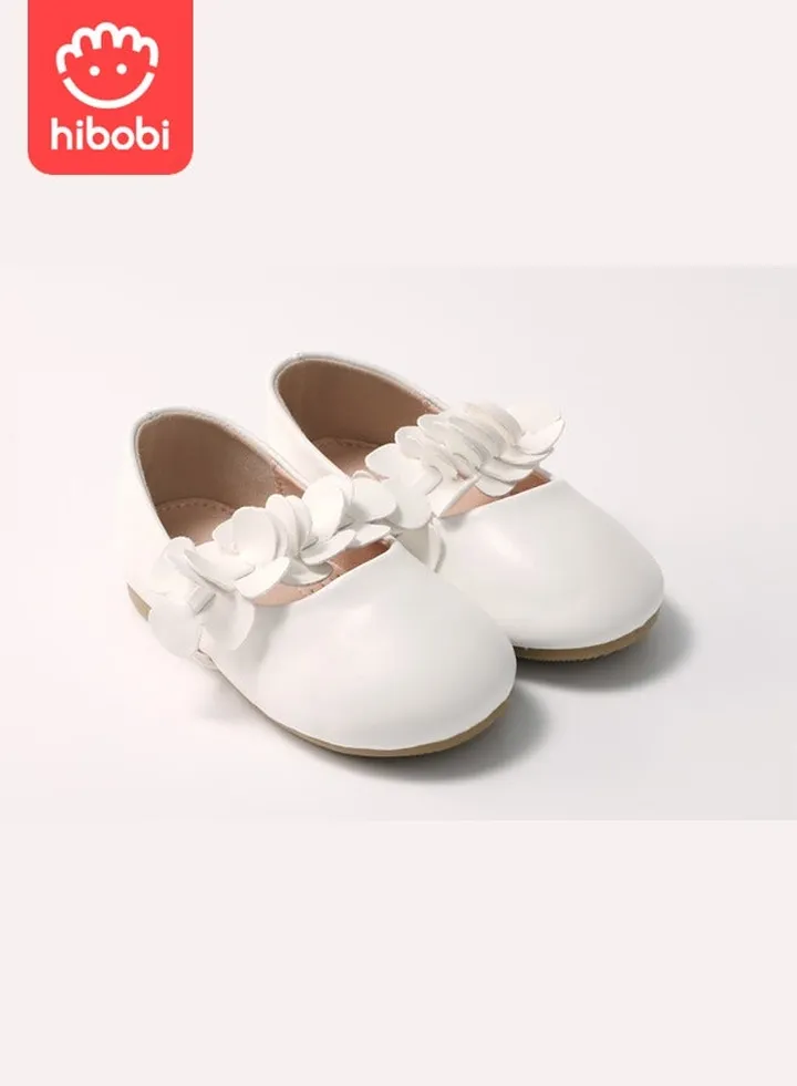 Magic Tape Strap Flower Decor Simple Princess Style Comfortable Flat Shoes