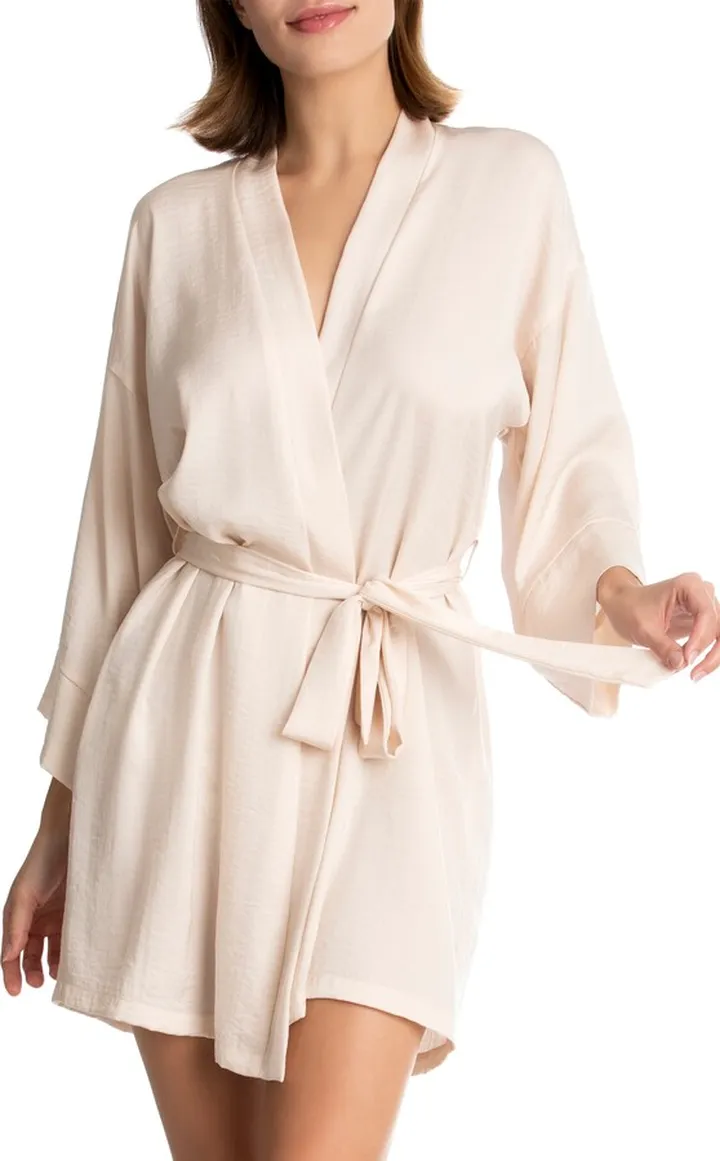 Philipa Lace Trim Satin Wrap