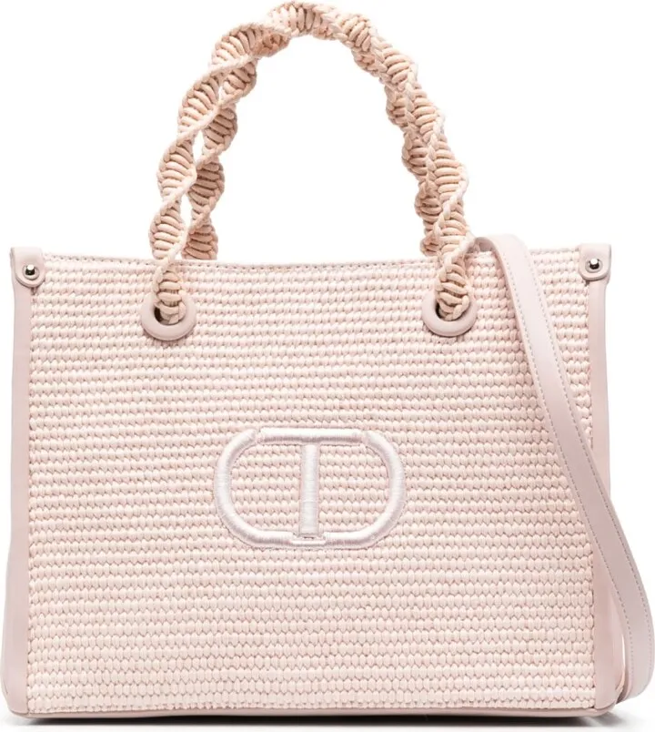 Embroidered-Logo Detail Tote Bag