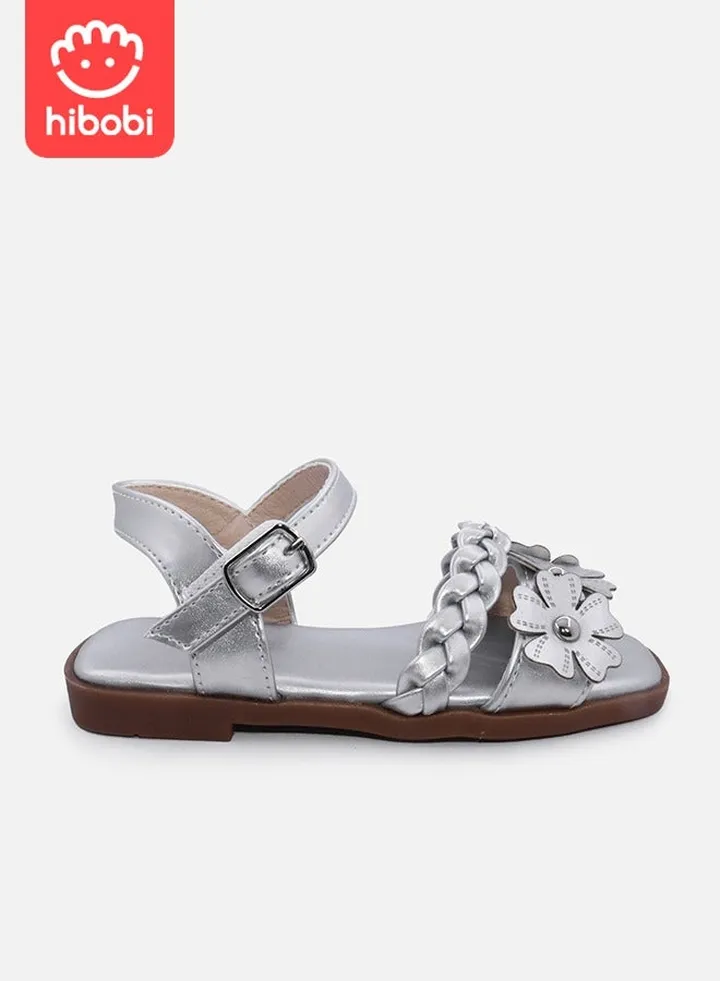 Girls Open Toe Flower Princess Flat Shoes Summer Sandals
