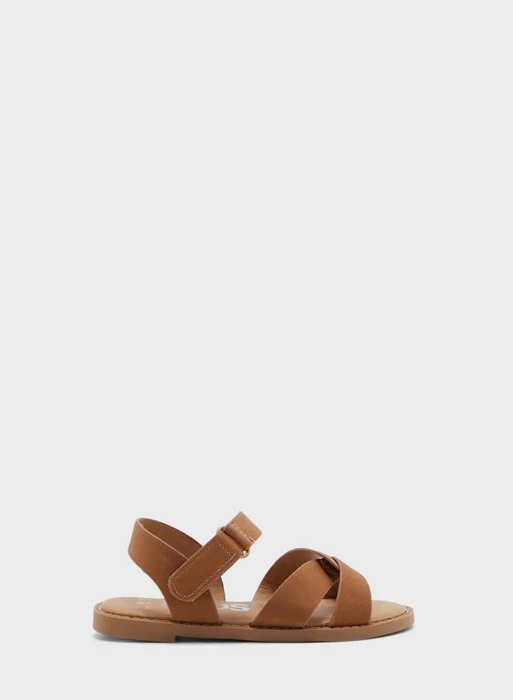 Fisherman Weave Flat Sandals Brown