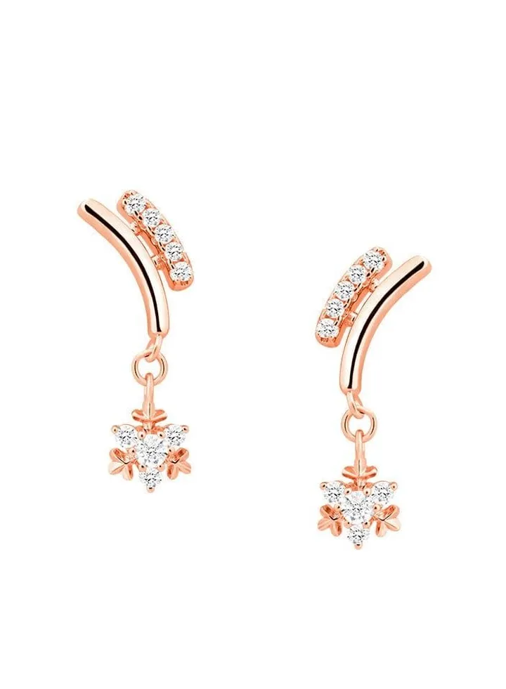 Women's Silver Sleigh Snowflake Drop Earrings