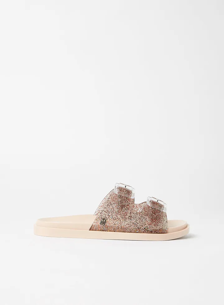 Kids Wide Glitter Flat Sandals Multicolour