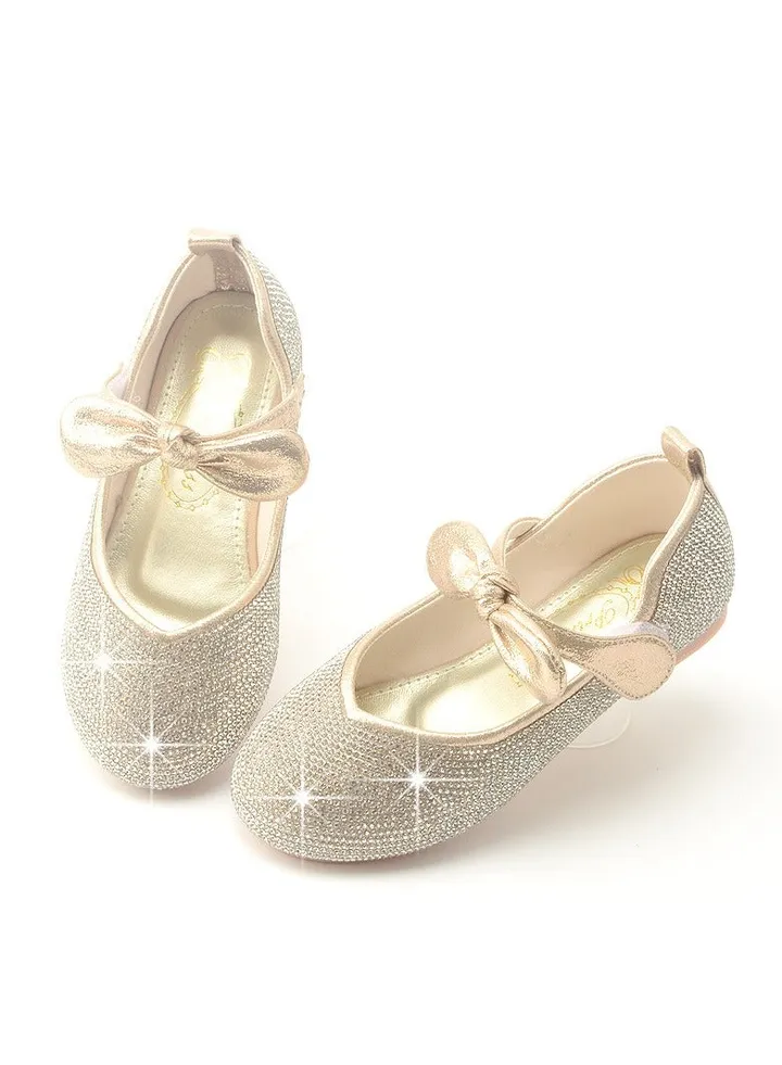 New Sequin Velcro Flat Bottomed Children's Shoes For Girls