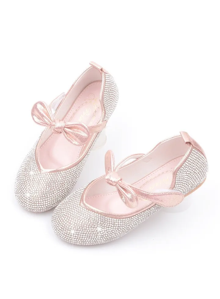 New Sequin Velcro Flat Bottomed Children's Shoes For Girls