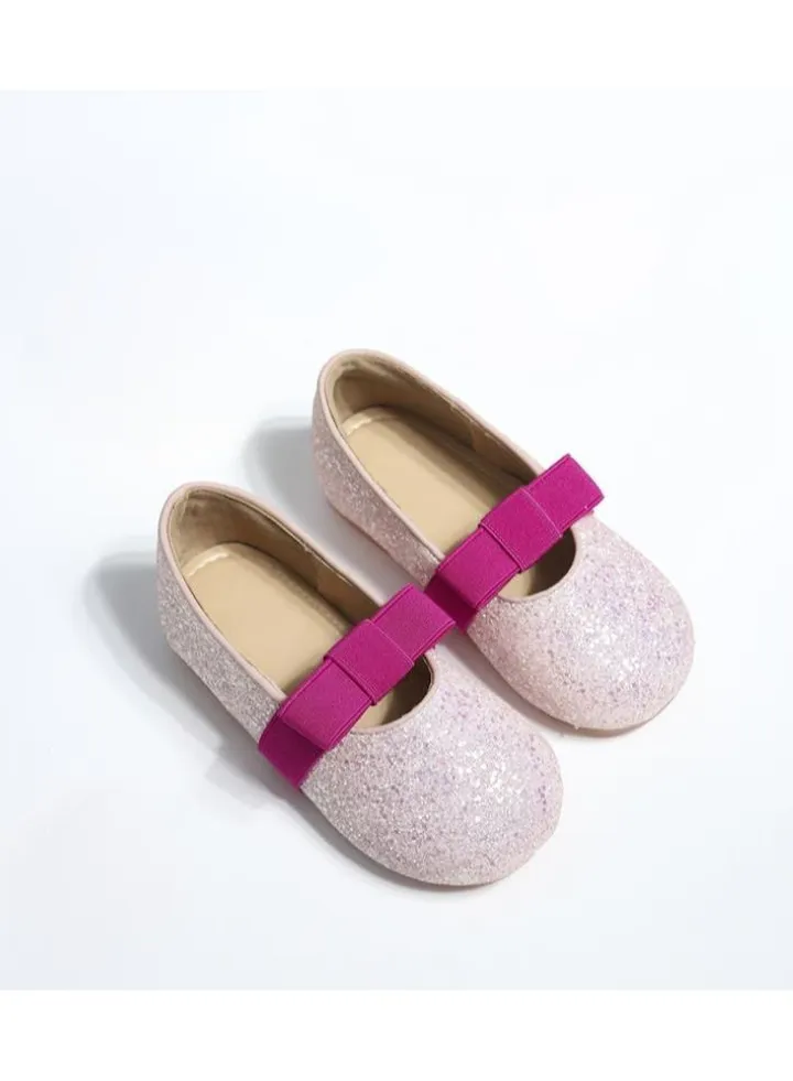 Children's Sandals Girls Rhinestone Bow Princess Shoes Sequined Children's Soft Sole Shoes