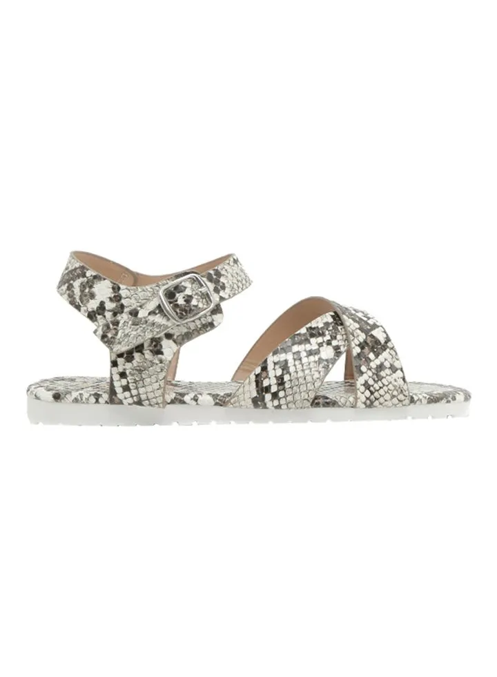 Girls Snakeskin Sandals White