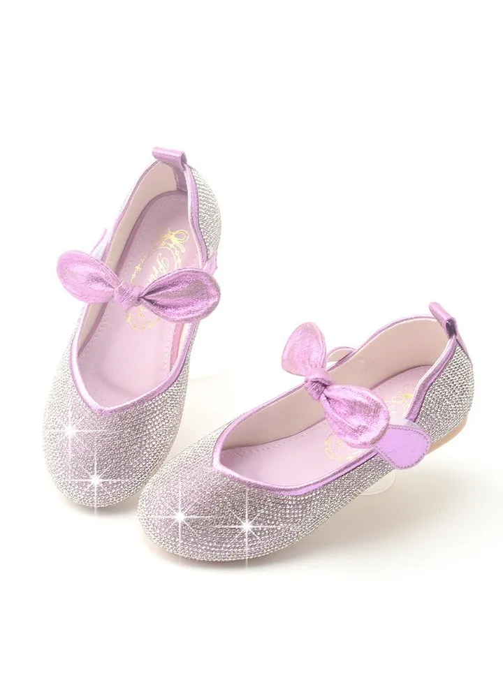 New Sequin Velcro Flat Bottomed Children's Shoes For Girls