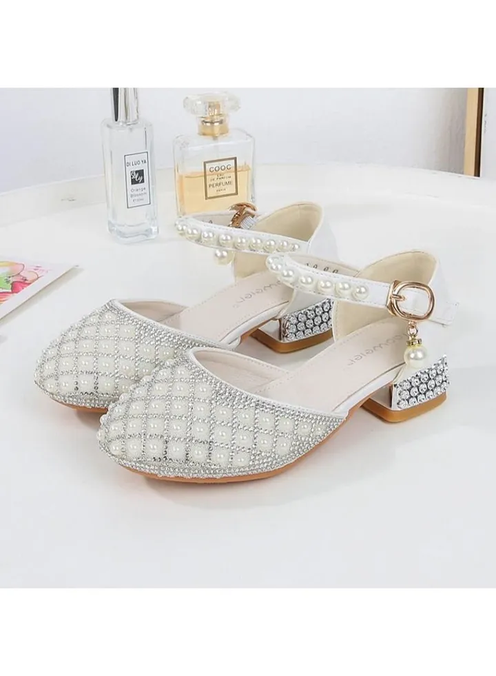 Children's Sandals Girls Rhinestone Bow Princess Shoes Sequined Children's Soft Sole Shoes