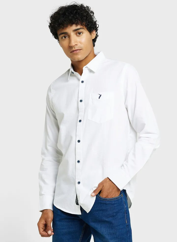 Thomas Scott Classic Slim Fit Opaque Pure Cotton Casual Shirt