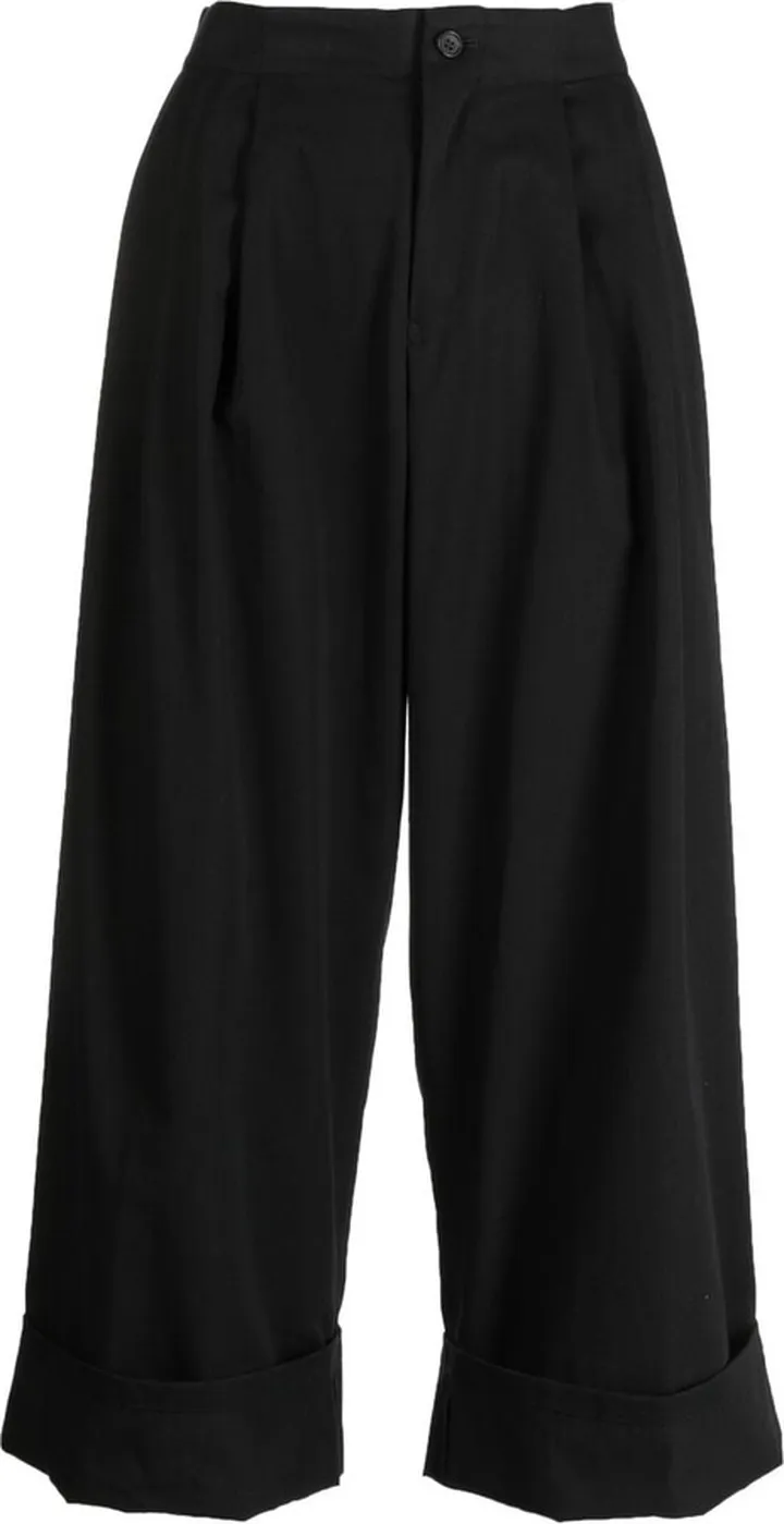 Pleat-Detail Cropped Trousers