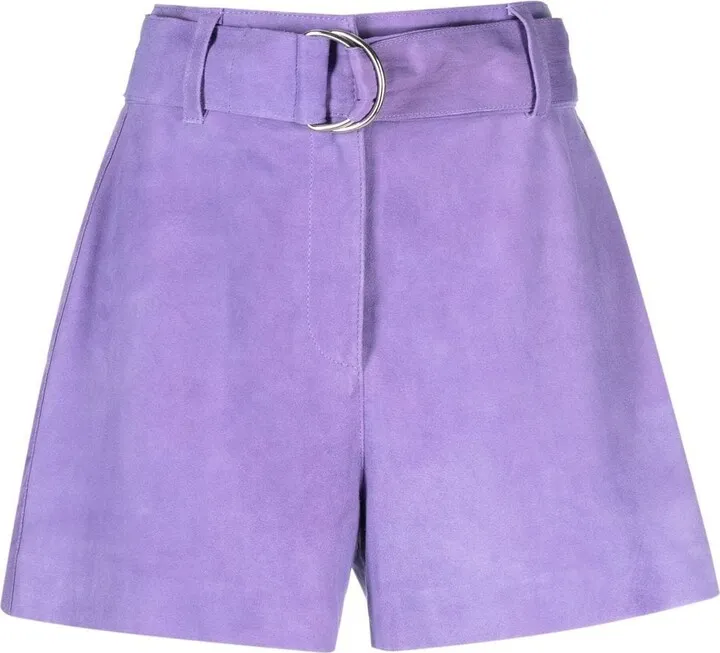 Neon Violet Suede Shorts