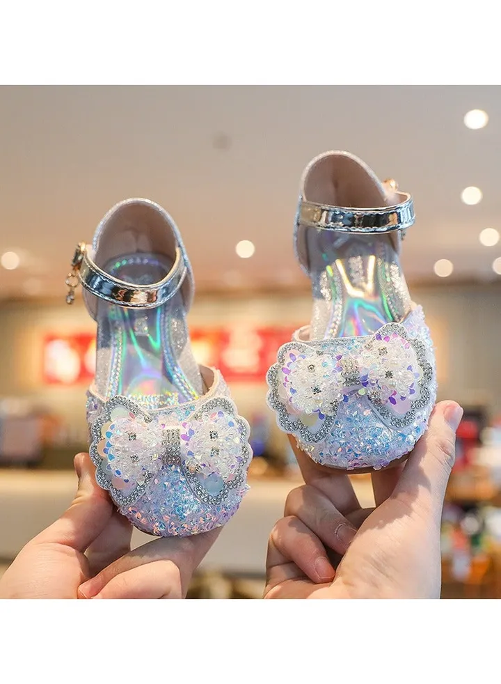 New Girls Leather Shoes Children's Crystal Princess Shoes Sandals
