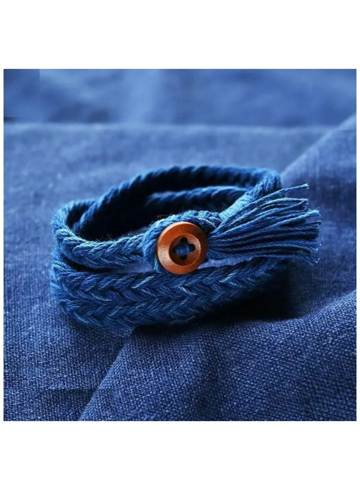 navy blue braided rope bracelet for girls