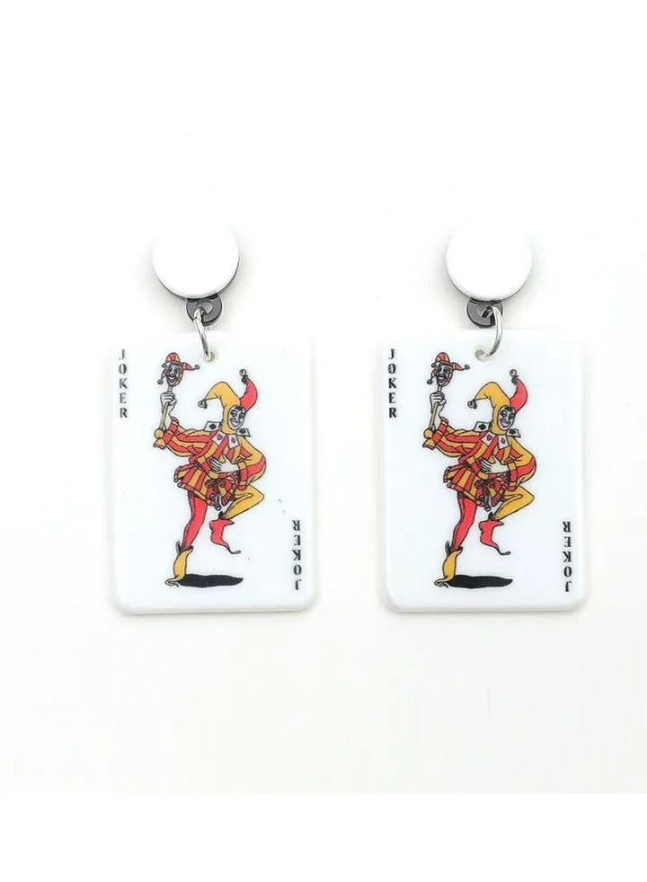 Acrylic King Fried Playing Card Earrings