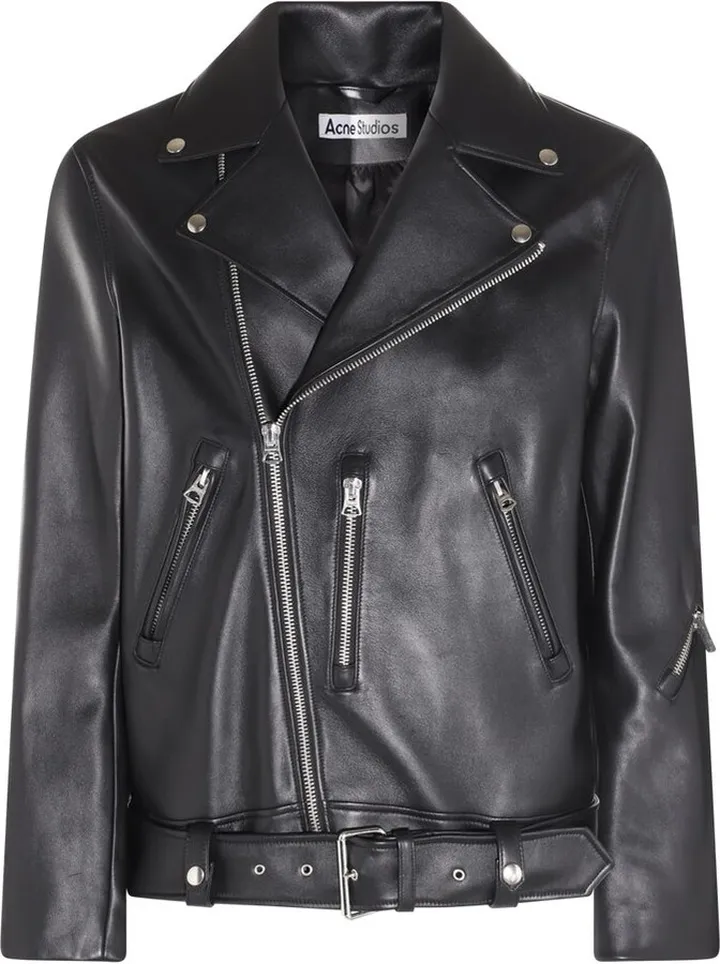 Acne Studios ZIp-Up Biker Leather Jacket