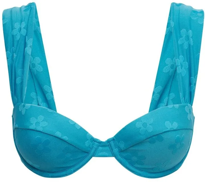 Claudia jacquard stretch tech bikini top