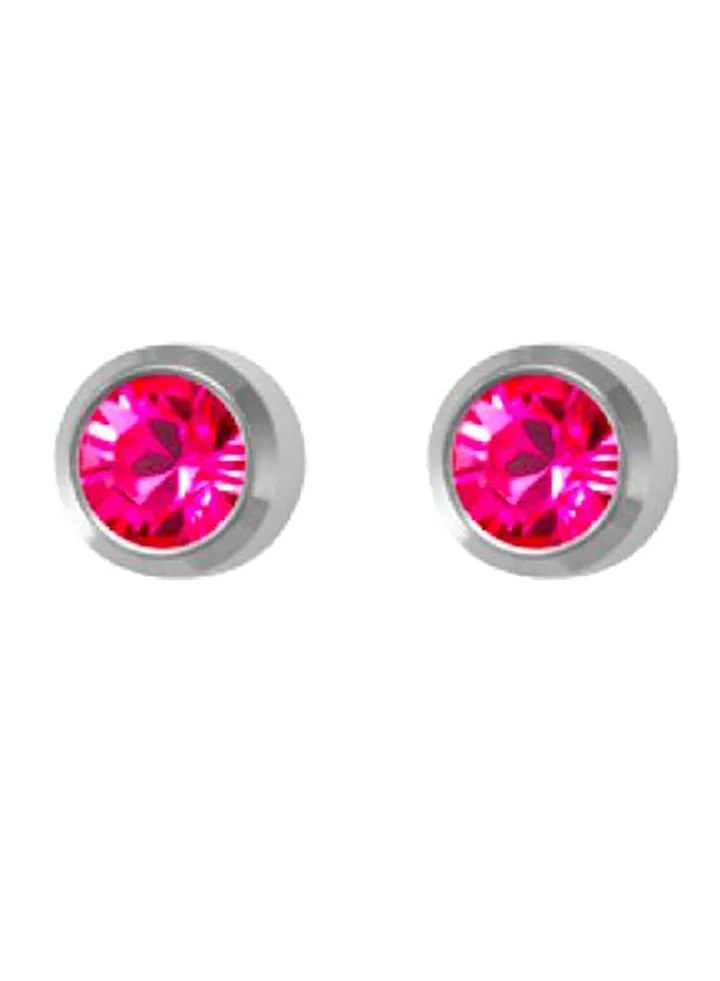 Stainless Steel Rose Swarovski Earrings