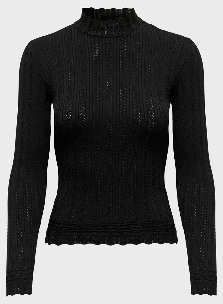 Knitted Lettuce Hem Sweater