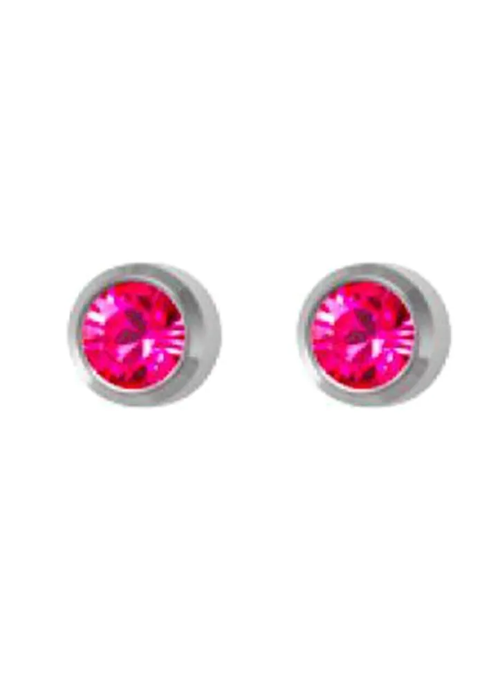 316L Stainless Steel Rose Swarovski Earrings
