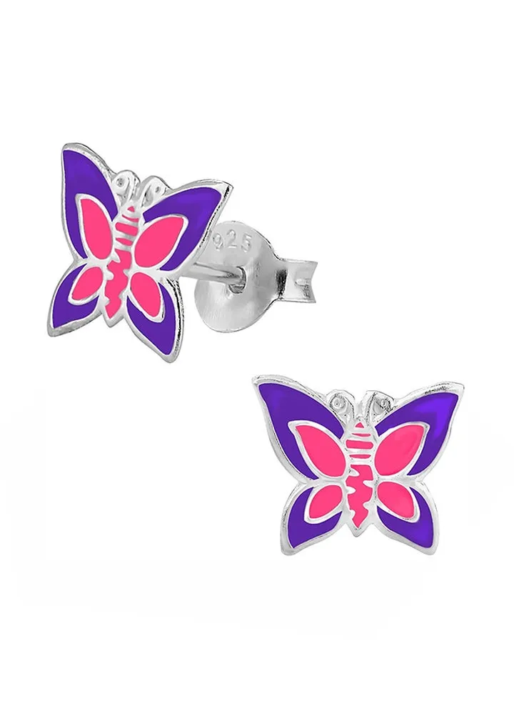 925 Sterling Silver Butterfly Stud Earrings