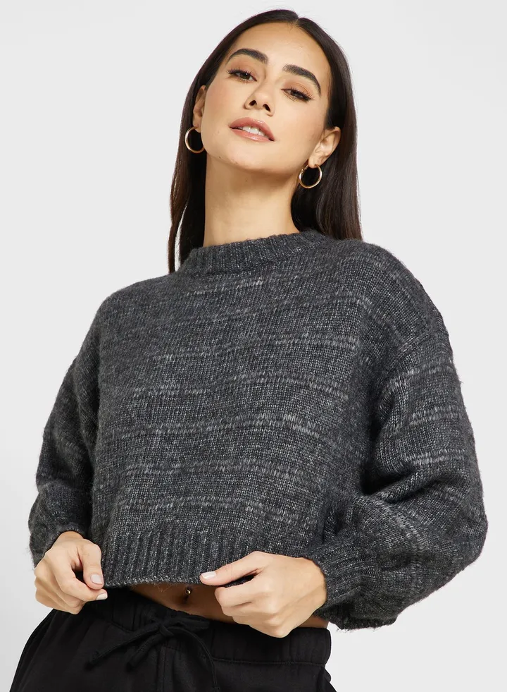 Balloon Sleeve Knitted Sweater
