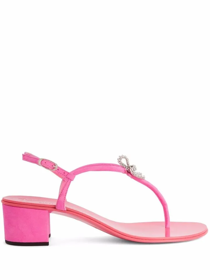 Clementyne 40mm crystal-embellished flip-flops