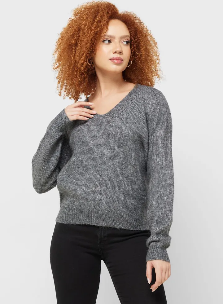 V-Neck Knitted Sweater
