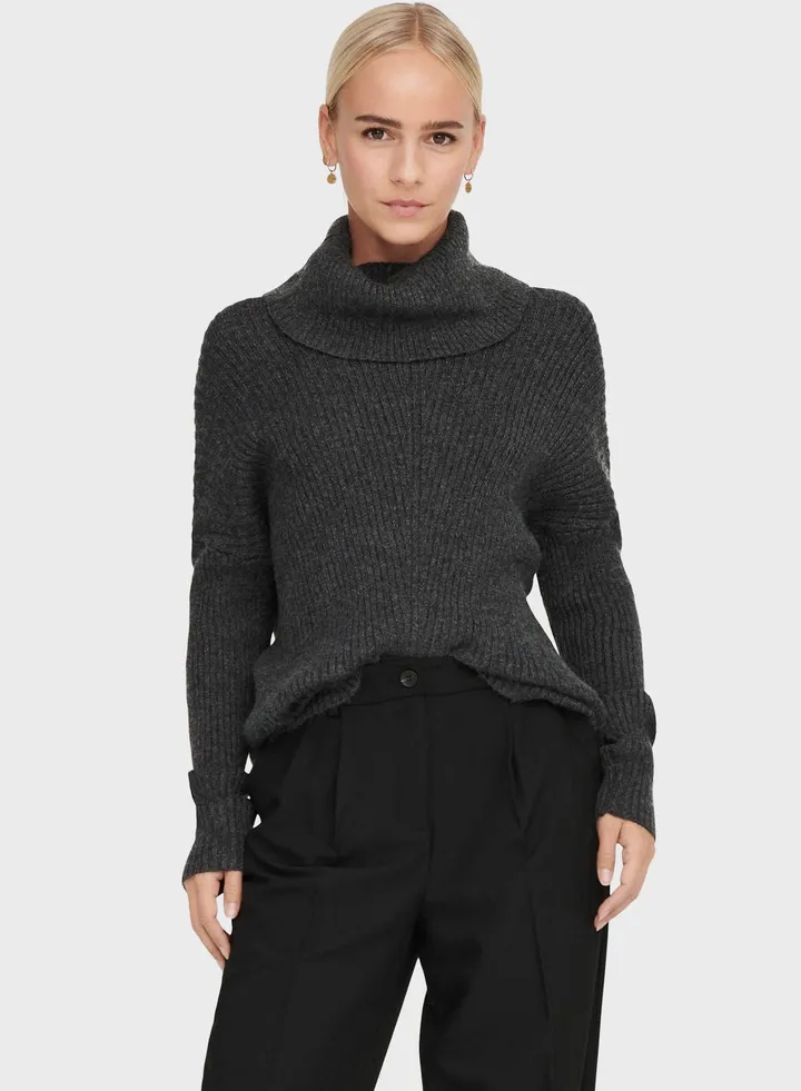 Cowl Neck Knitted Sweater