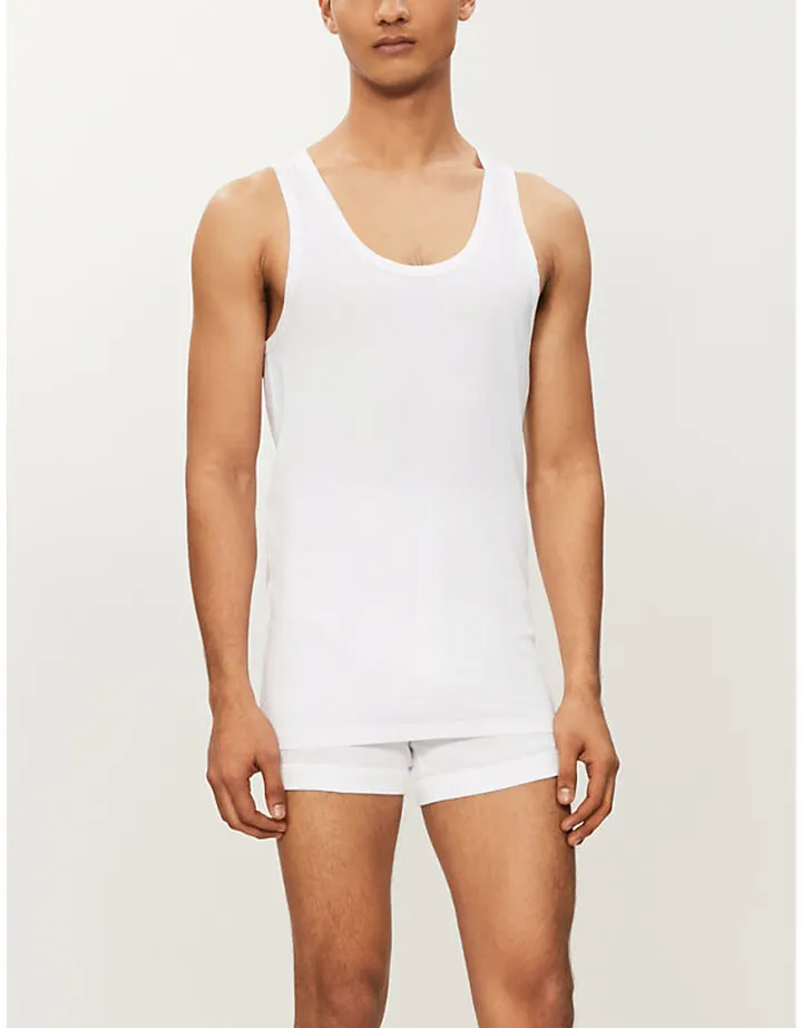 ens White Cotton Superior Cotton-blend Vest top