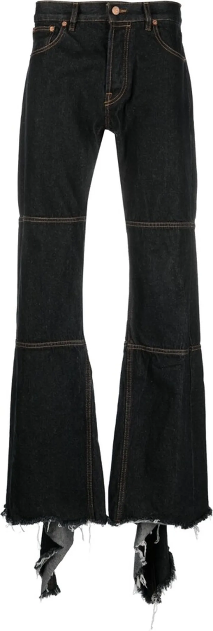 Distressed-Effect Wide-Leg Jeans