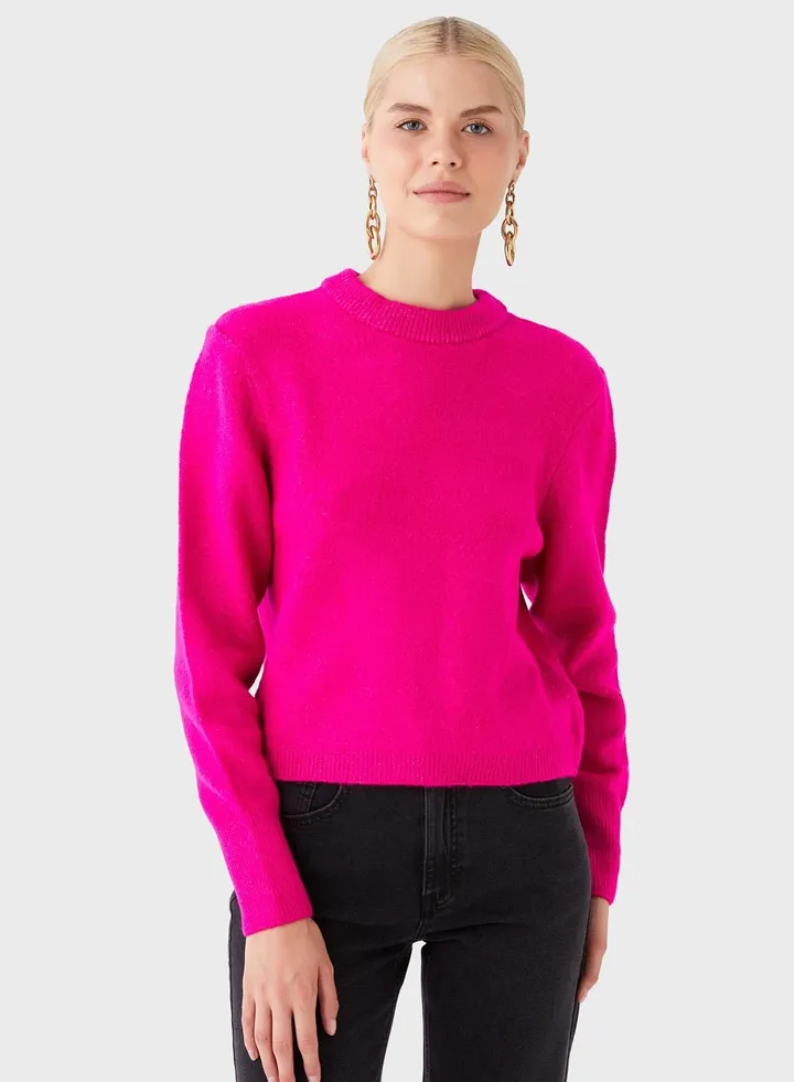 Round Neck Knitted Sweater