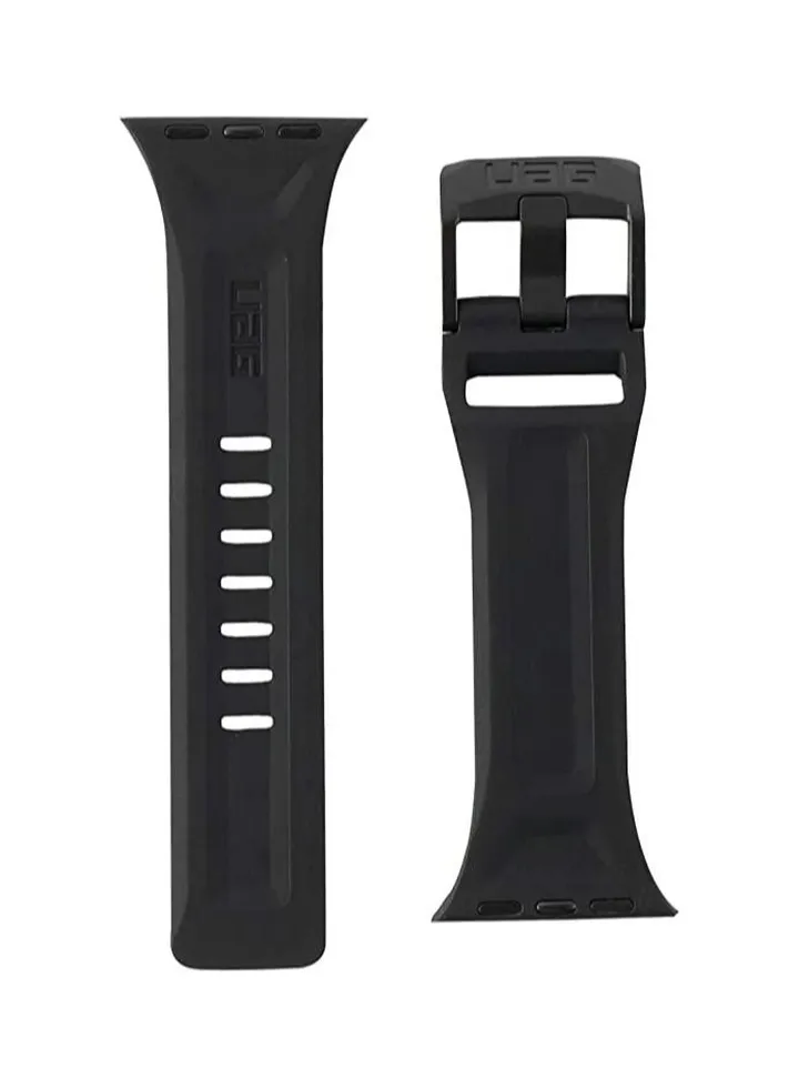 Silicone Replacement Watch Band UAG Compatible with Watch Size 44mm 42mm, Adjustable Water Resistant Sport Replacement Watch Band, Black