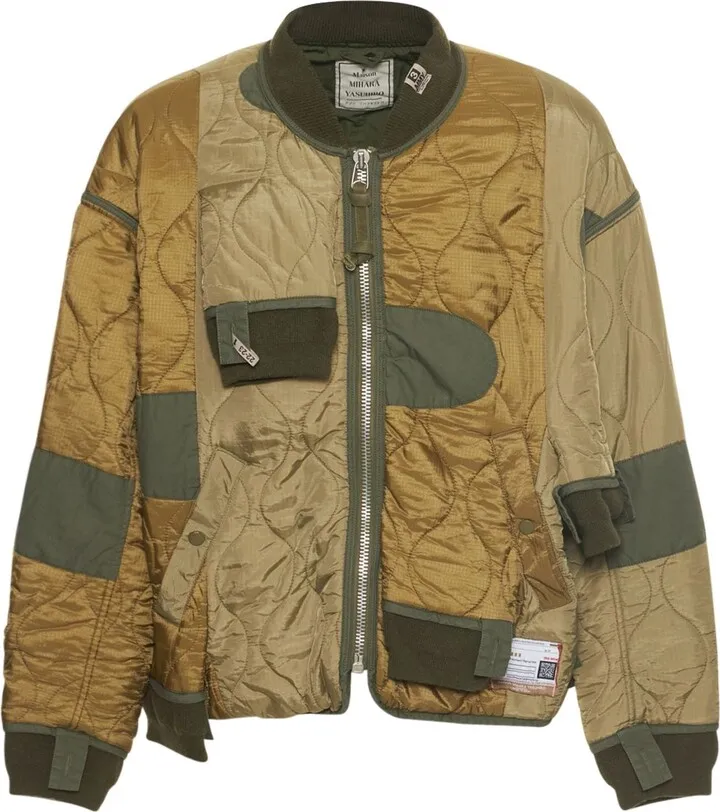 Patchwork nylon bomber jacket