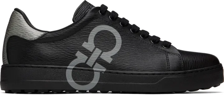 Ferragamo Black Gancini Sneakers