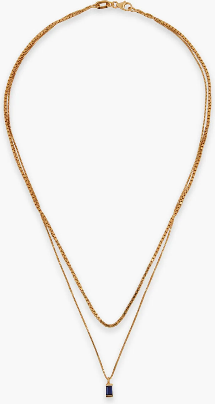 24-Karat Gold-Plated Stone Necklace