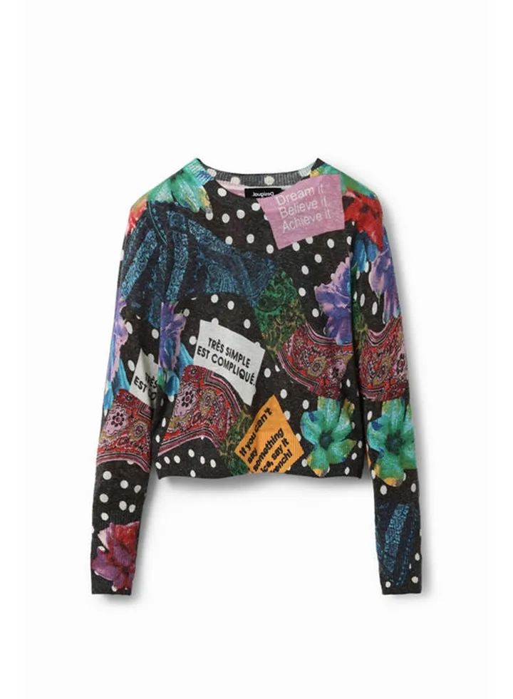 Polka dot and paisley jumper